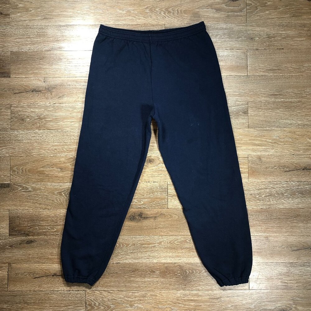 Vtg Jerzees Navy Blue XL Drawstring Sweatpants Made in USA Activewear Running